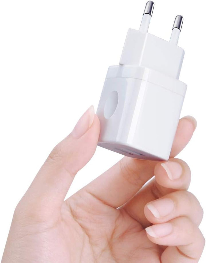 European Wall Charger,  2-Pack USB 2.1AMP Universal Europe Charger Block Dual Port Plug Compatible for Iphone 16 15 14 13 12 11 Pro Max XS XR X SE 8 7 6 Plus,Samsung S24 S23 A15,Note 20,Lg,Moto