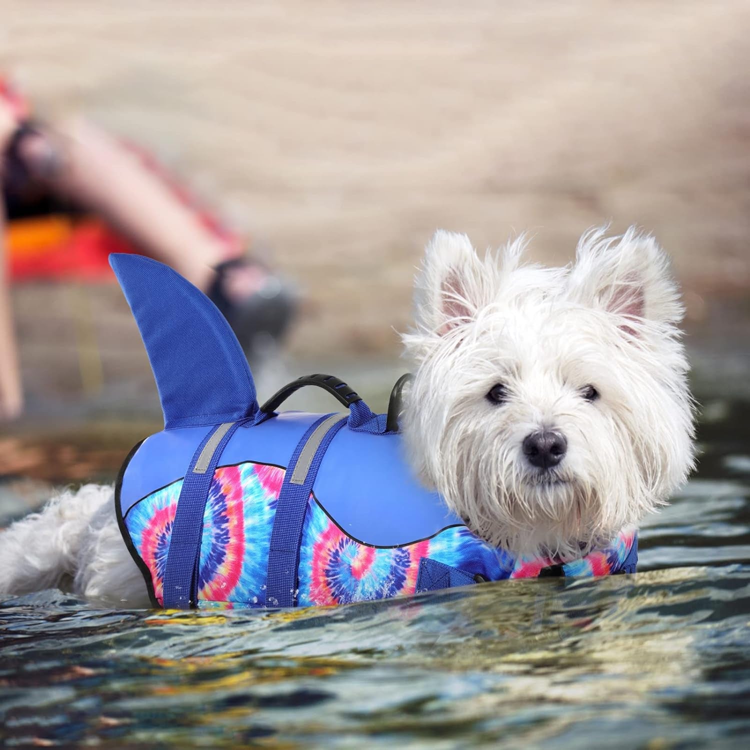 Dog Life Jacket - Pet Safety Vest for Swimming & Boating, Shark Life Jacket with Floatation, Dog Lifesavers Swimsuits for Small Medium Large Dogs