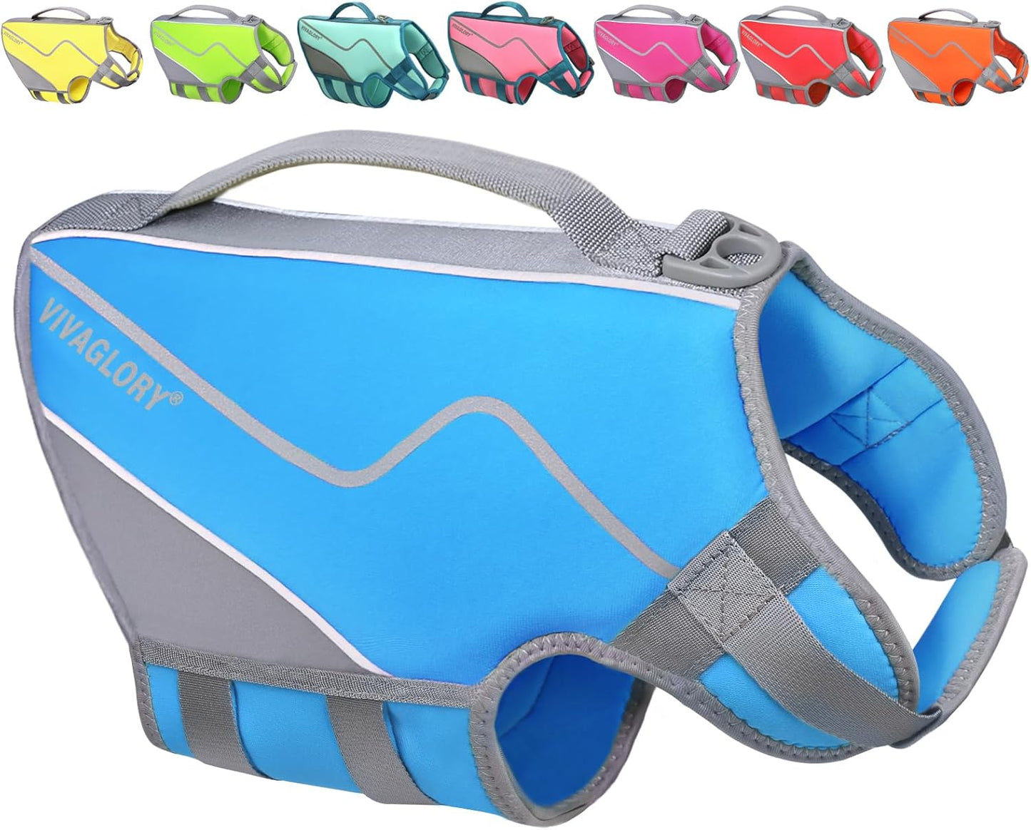 Neoprene Dog Life Jacket Puppy Life Vest for Boating Hunting & Swimming, Lightweight with Leash Ring, XS, Blue