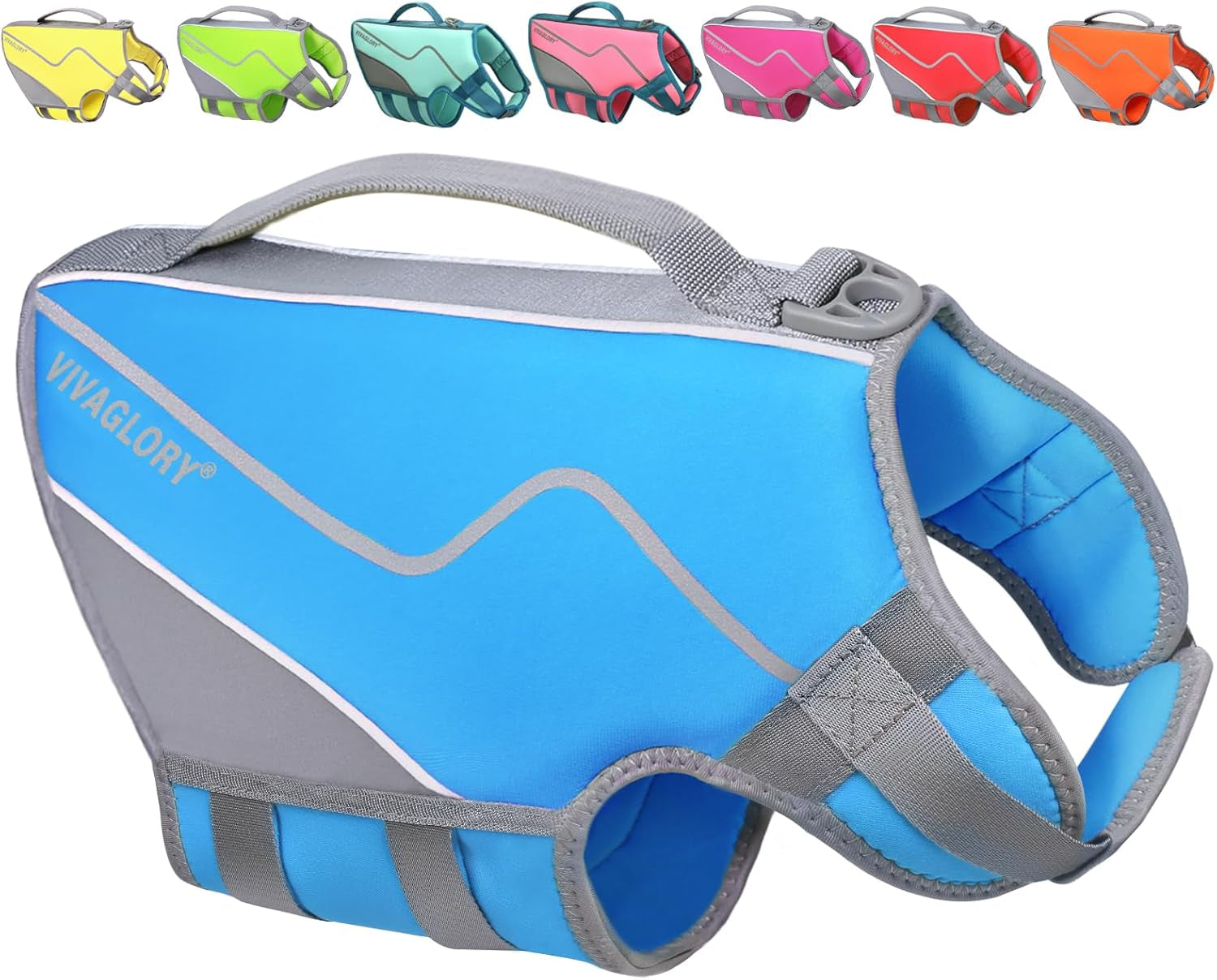 Neoprene Dog Life Jacket Puppy Life Vest for Boating Hunting & Swimming, Lightweight with Leash Ring, XS, Blue