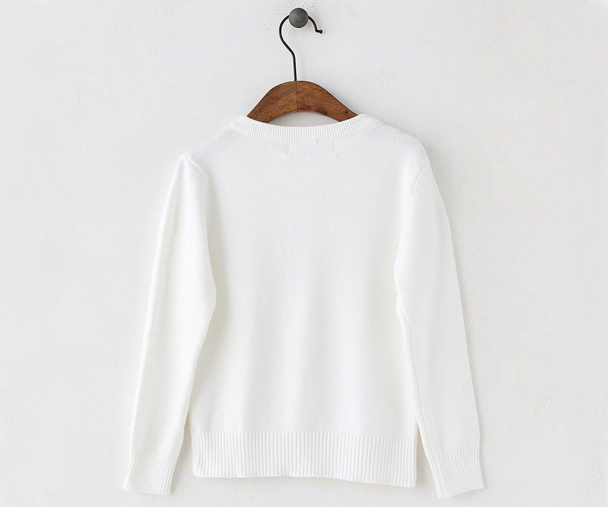 Girls Cardigan Sweater School Uniforms Button Long Sleeve Knit Tops